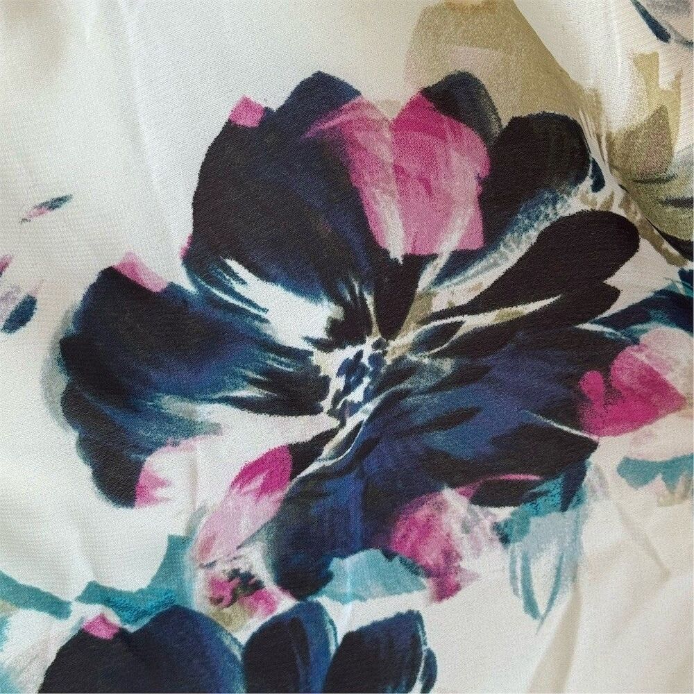 Simply Vera Vera Wang Dress Womens Petite L Floral Fit & Flare V-Neck - Picture 8 of 9